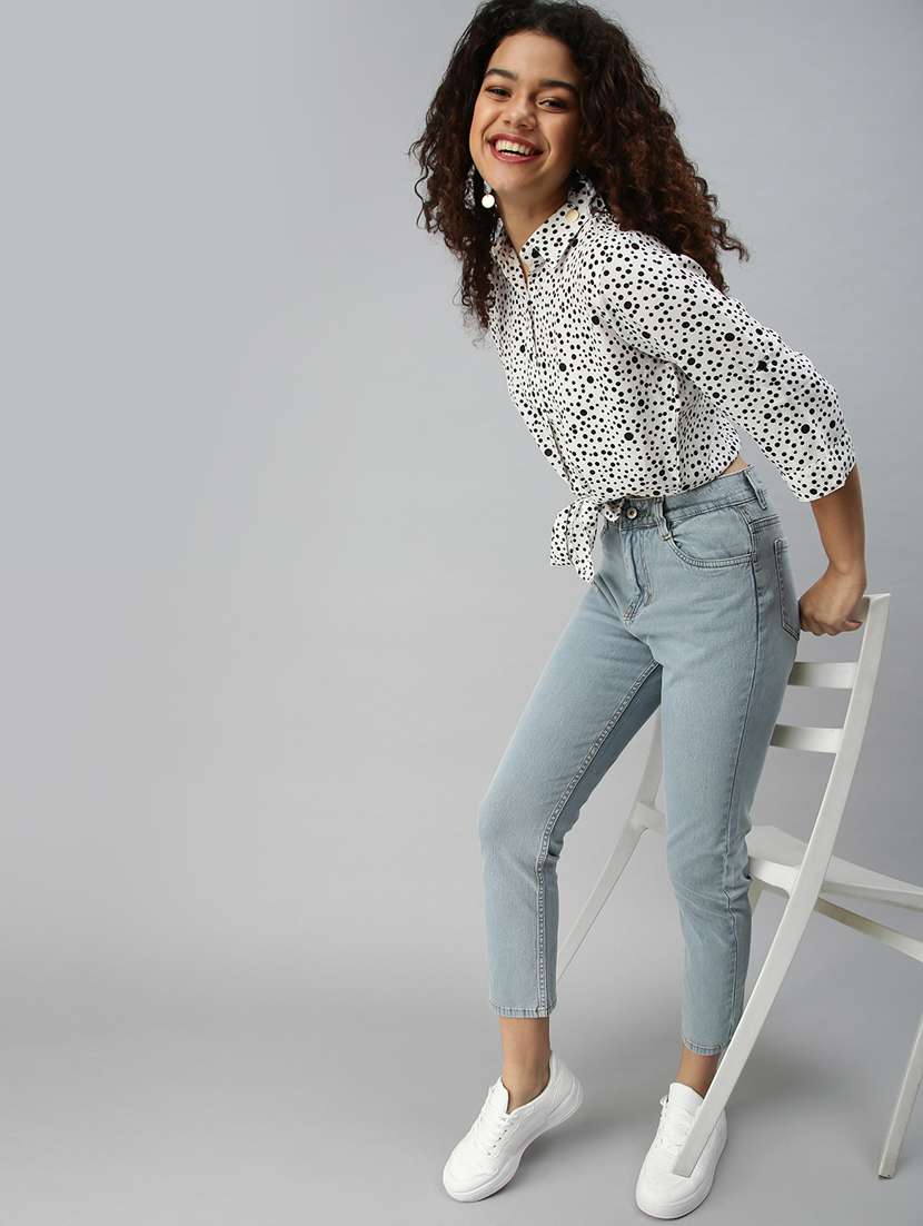 women's crop collared top - 18310417 -  Standard Image - 4