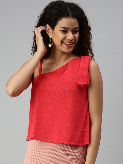 women's straight single shoulder top - 18310423 - Standard Image - 0