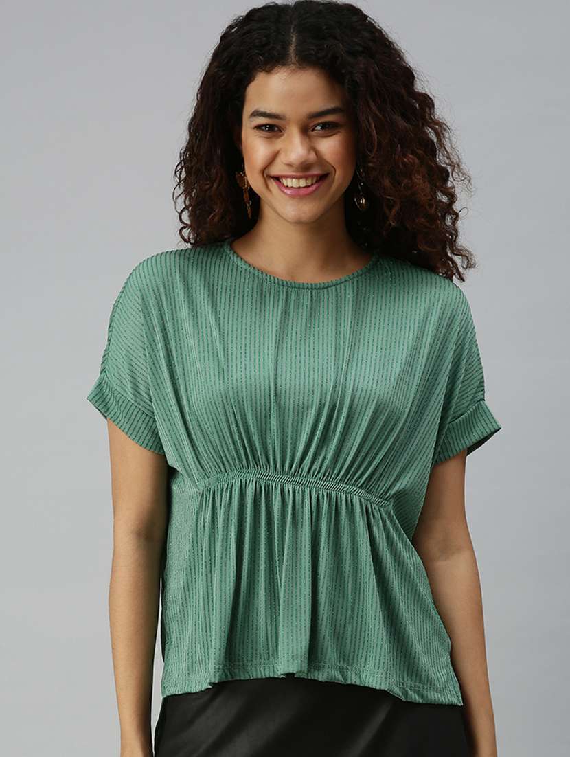 women's peplum round neck top - 18310427 -  Zoom Image - 0
