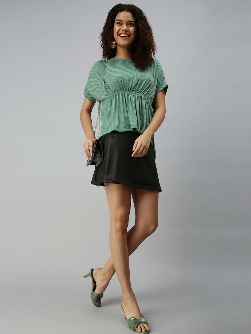 women's peplum round neck top - 18310427 - Standard Image - 4