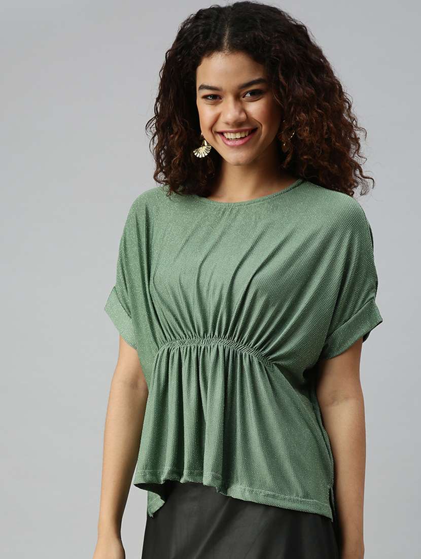 women's a line round neck top - 18310432 -  Standard Image - 1