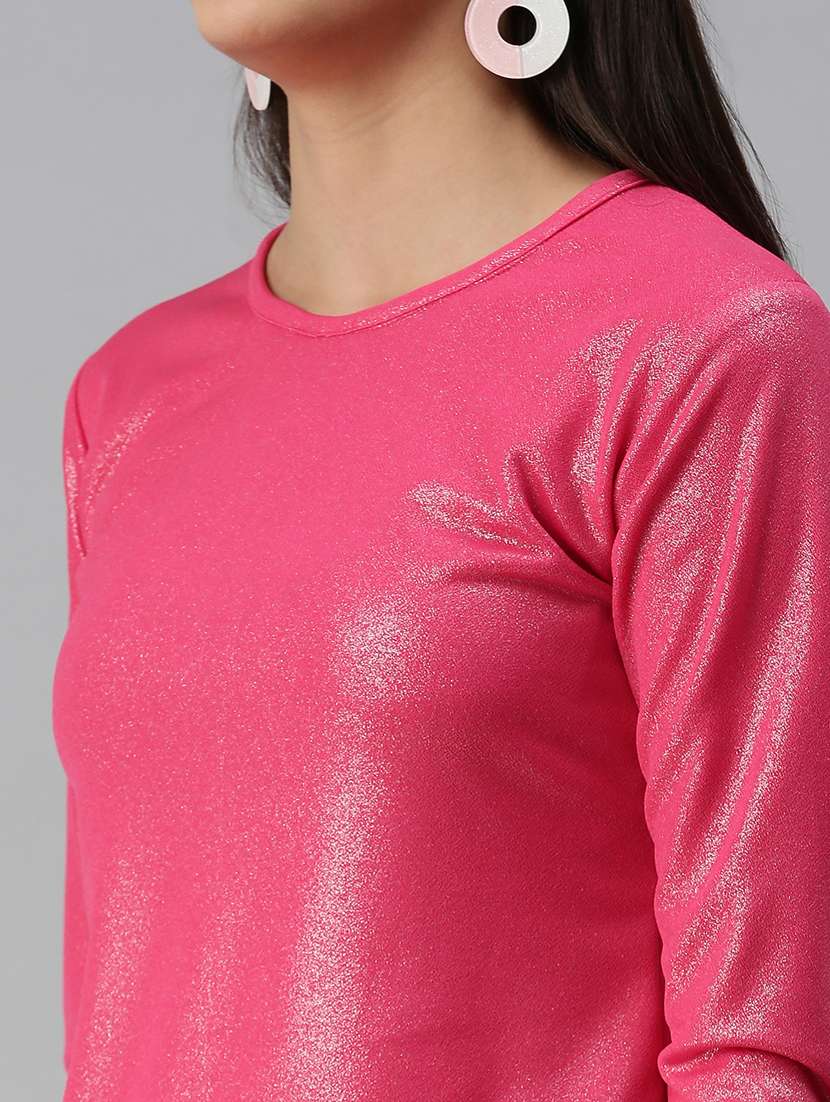 Women's Crop Round Neck Top - 18310451 -  Standard Image - 4