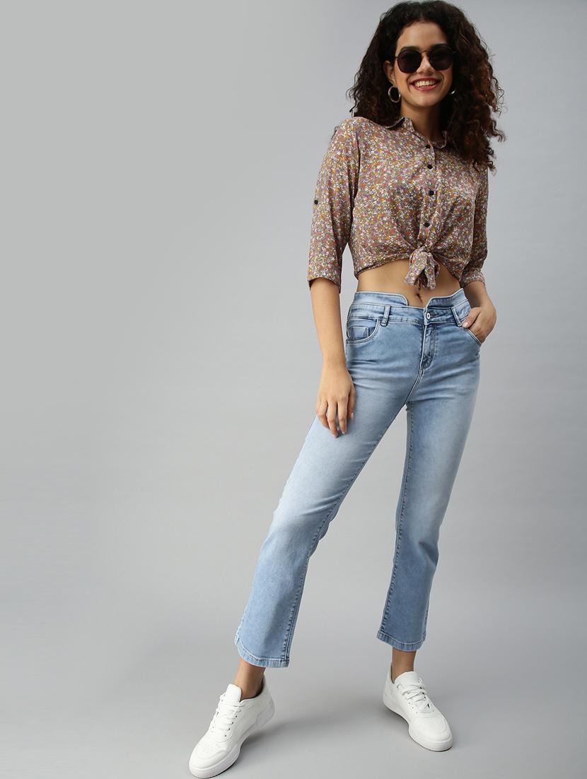 women's crop collared top - 18310462 - Standard Image - 4