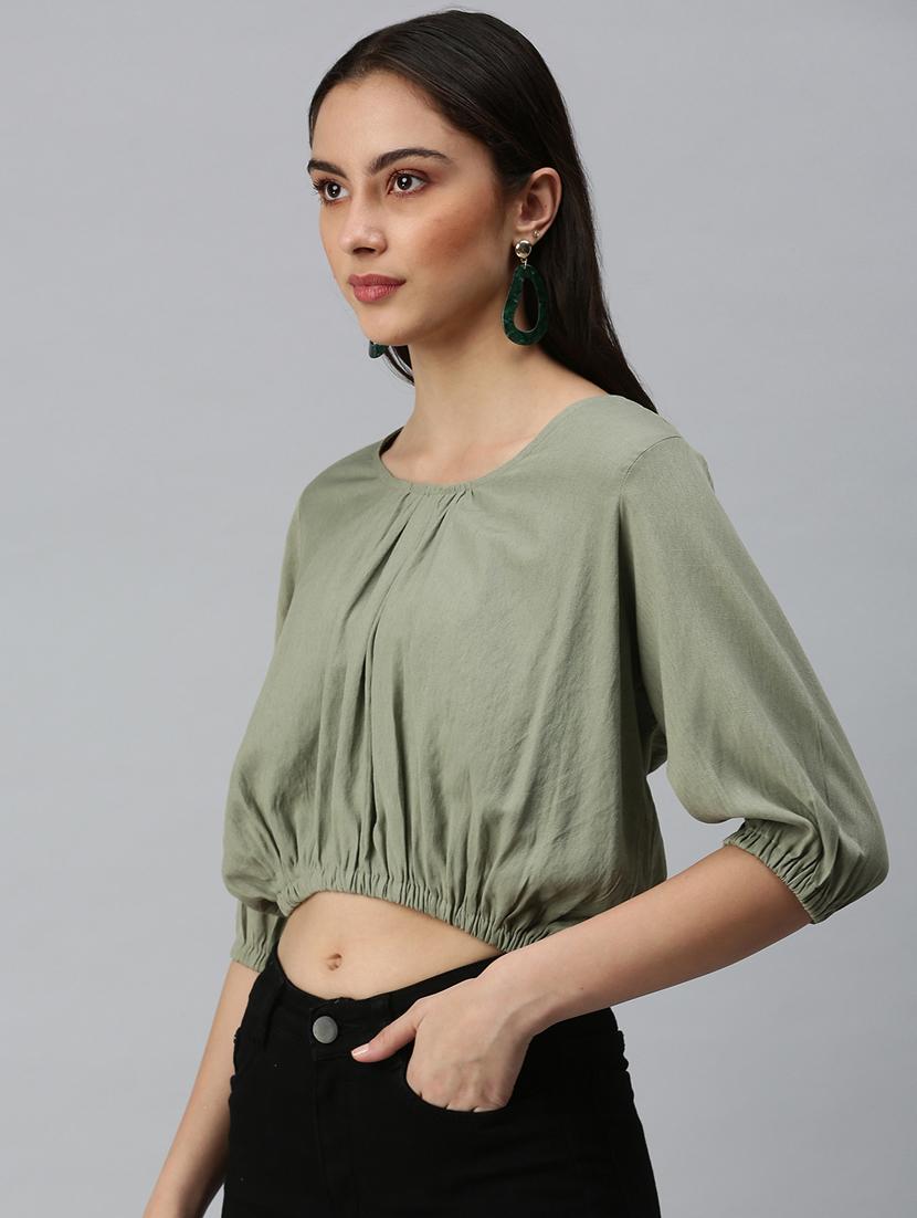 women's crop boat neck top - 18310468 - Standard Image - 1