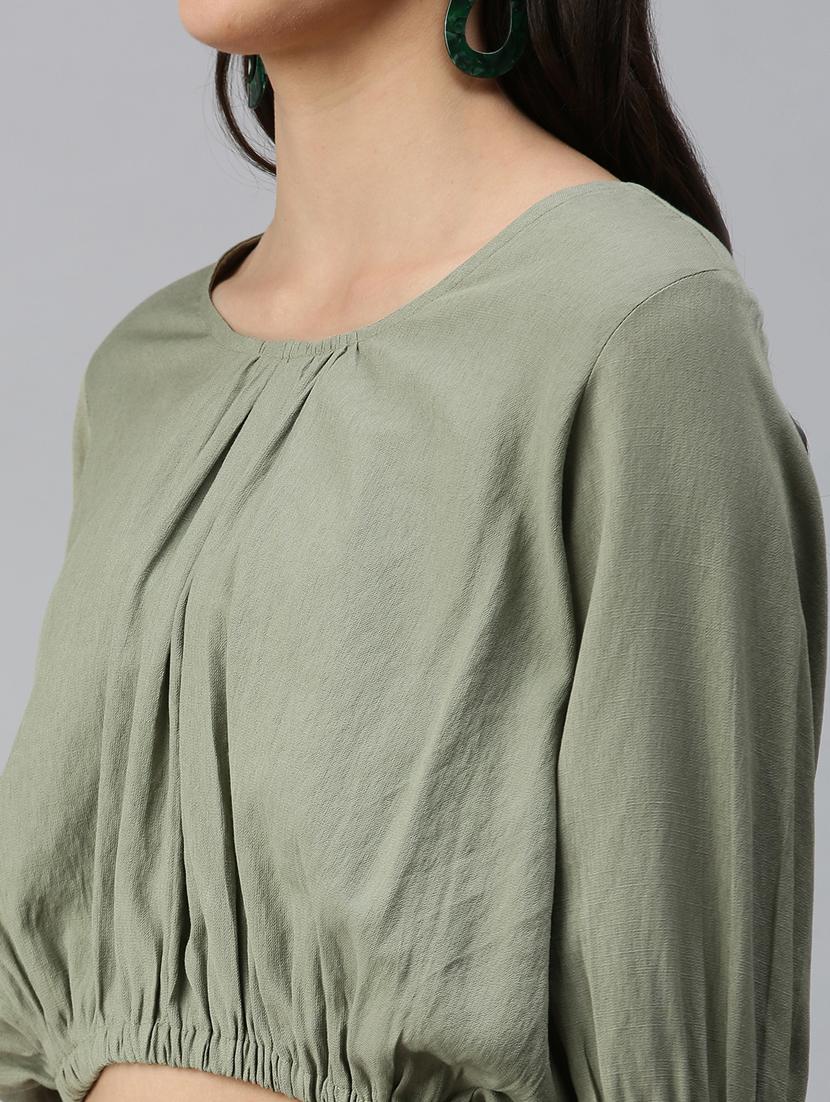 women's crop boat neck top - 18310468 - Standard Image - 4