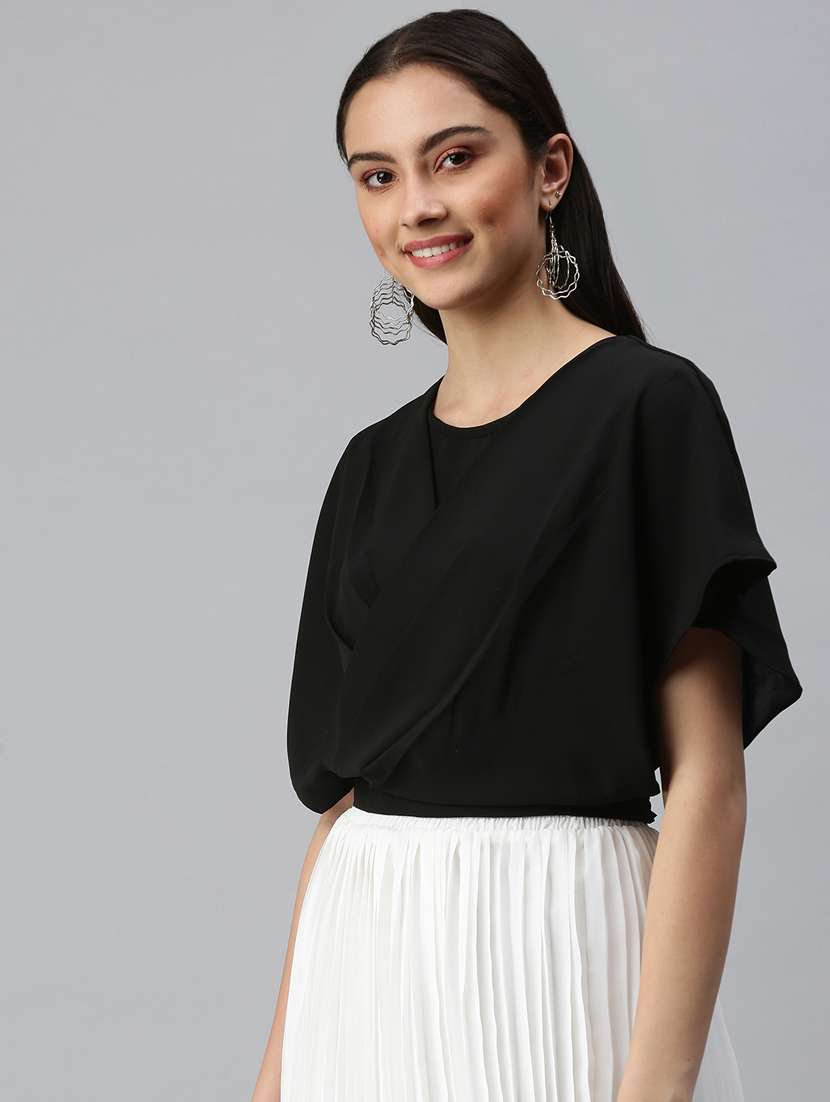 women's blouson round neck top - 18310474 -  Standard Image - 1