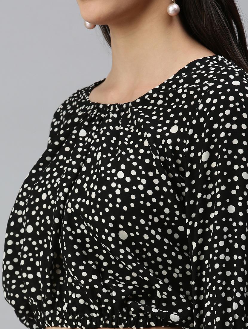 women's blouson round neck top - 18310477 - Standard Image - 4