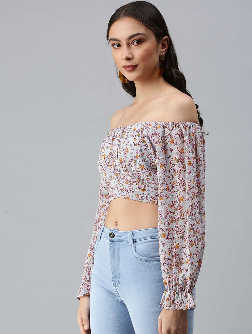 women's crop off shoulder top - 18310480 - Standard Image - 1