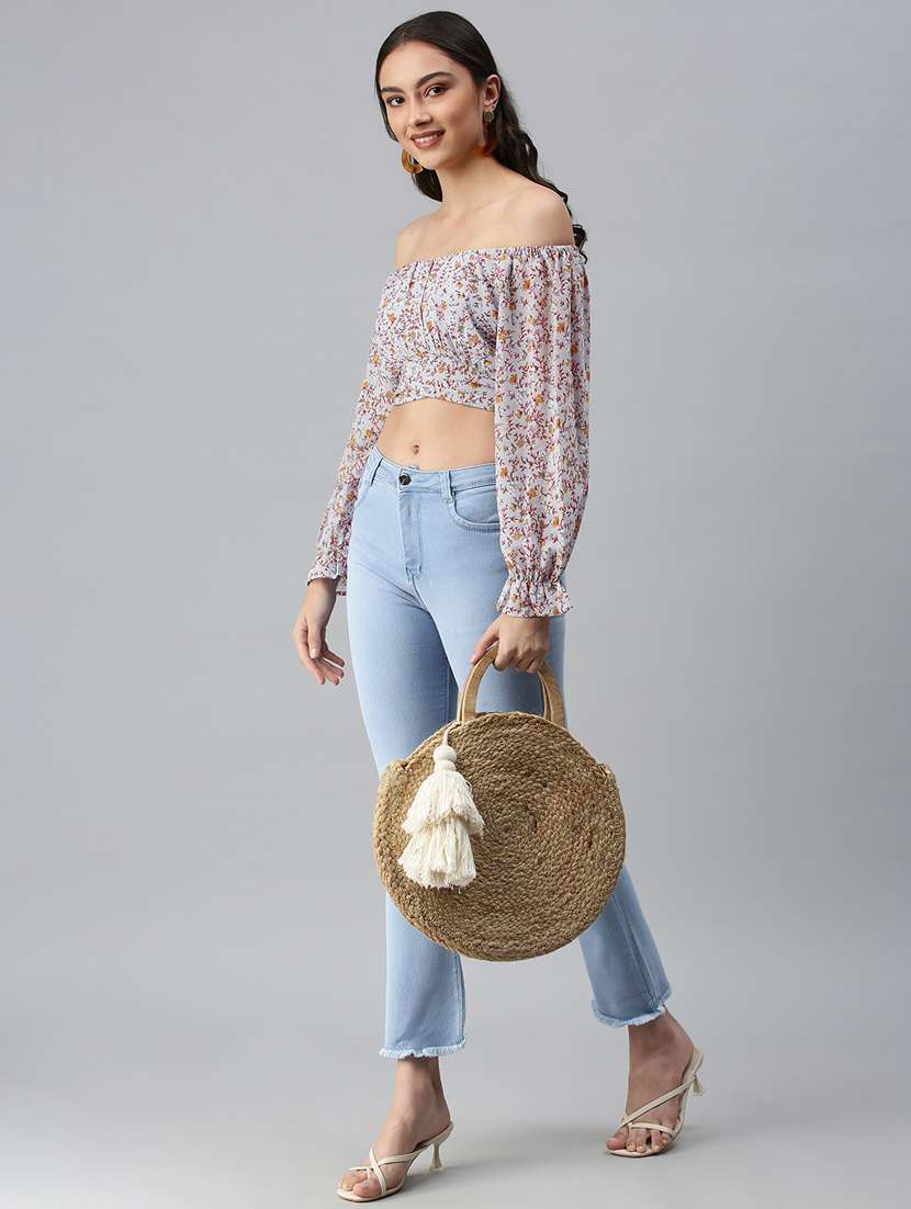 women's crop off shoulder top - 18310480 - Standard Image - 4