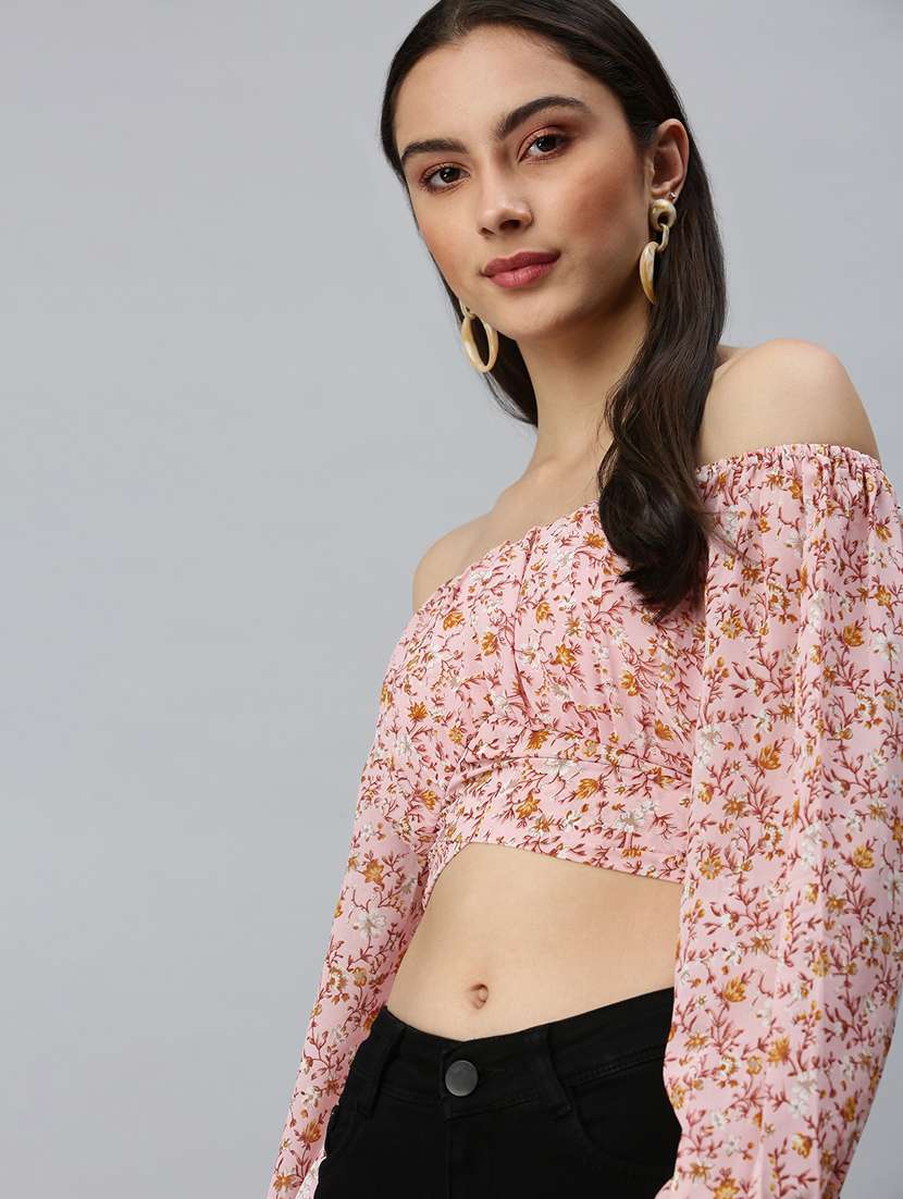 women's crop off shoulder top - 18310482 -  Standard Image - 1