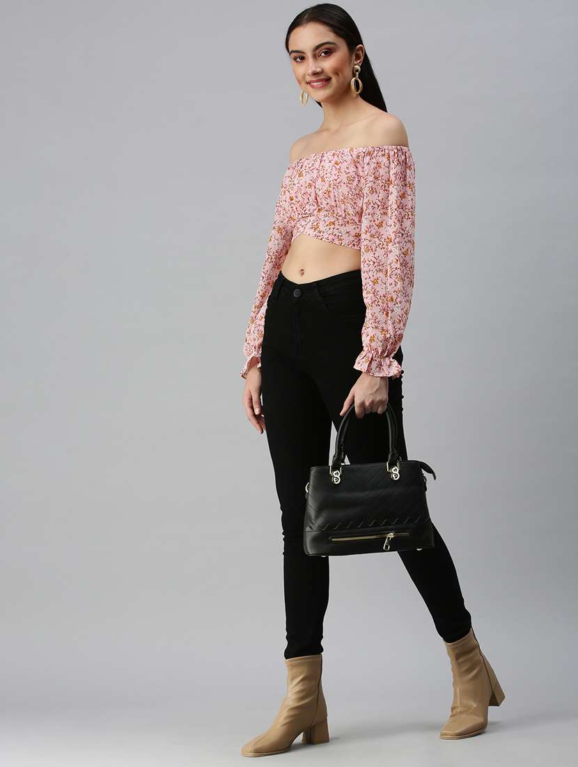 women's crop off shoulder top - 18310482 - Standard Image - 4