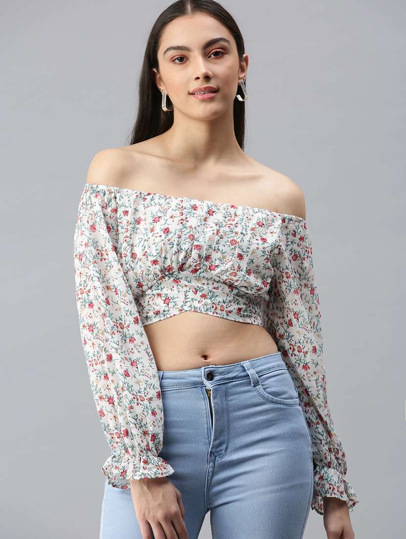 women's crop off shoulder top