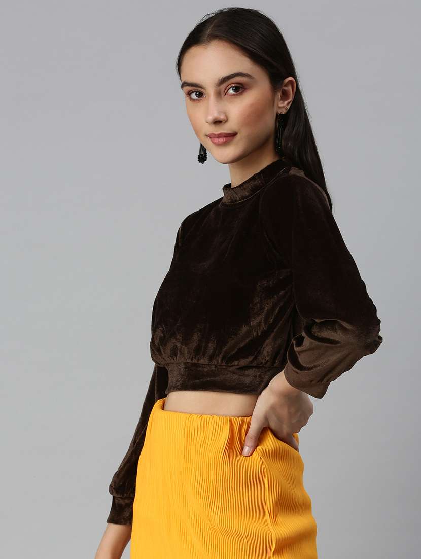 women's blouson mock neck top - 18310487 -  Standard Image - 1