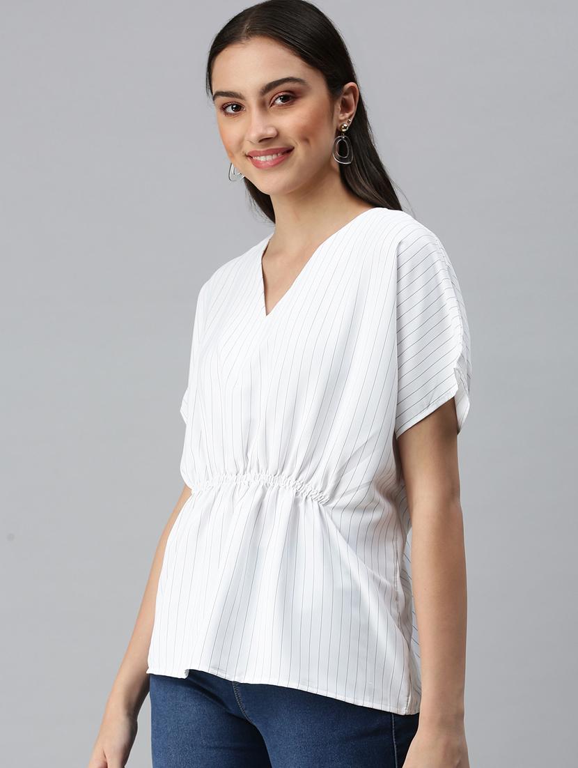 women's peplum v neck top - 18310509 - Standard Image - 1