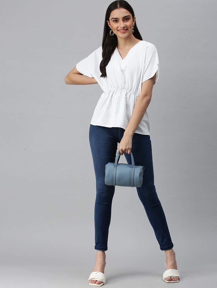 women's peplum v neck top - 18310509 - Standard Image - 4