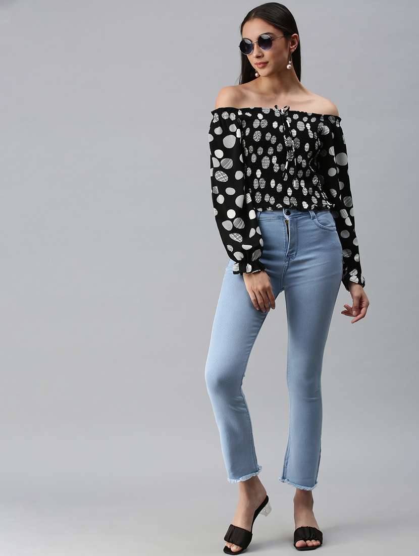 women's printed off shoulder top - 18310520 -  Standard Image - 4