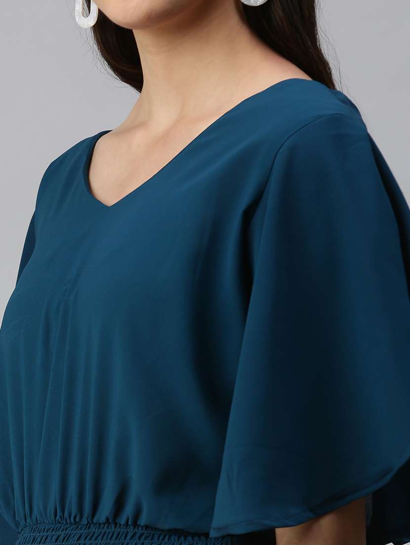 women's blouson v neck top - 18310530 -  Standard Image - 4