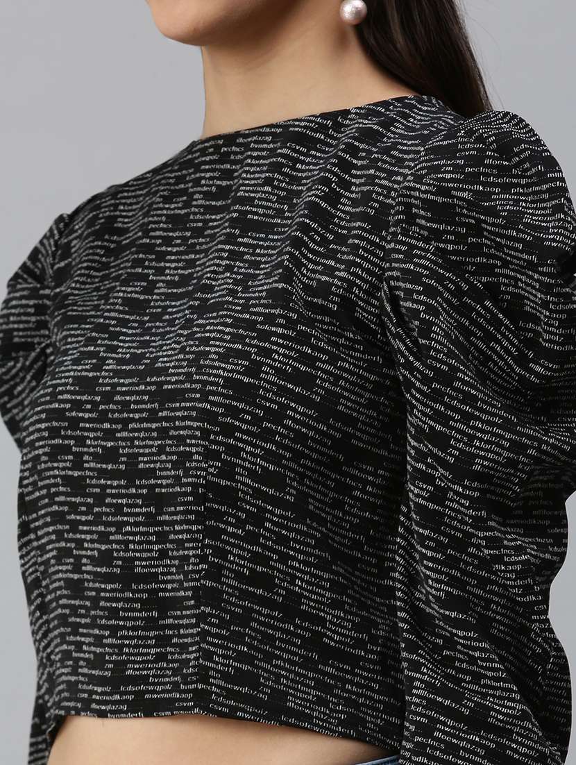 women's crop round neck top - 18310533 -  Standard Image - 4