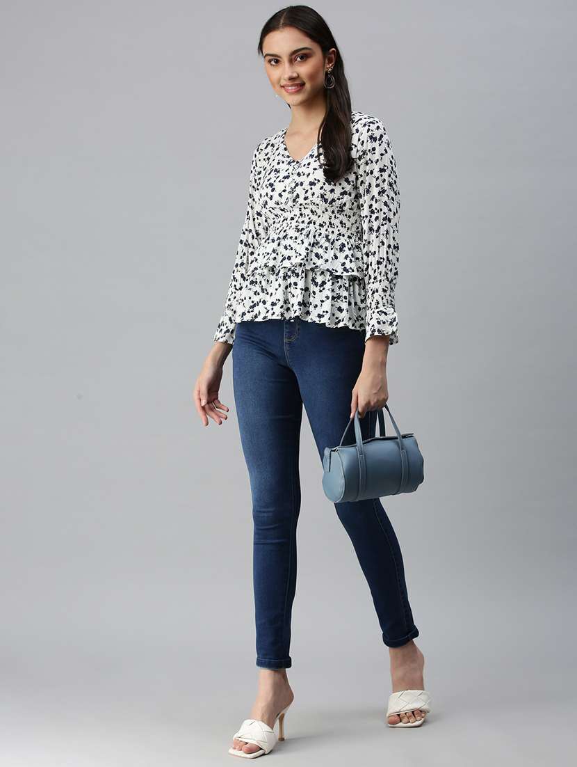 women's layered v neck top - 18310535 -  Standard Image - 4