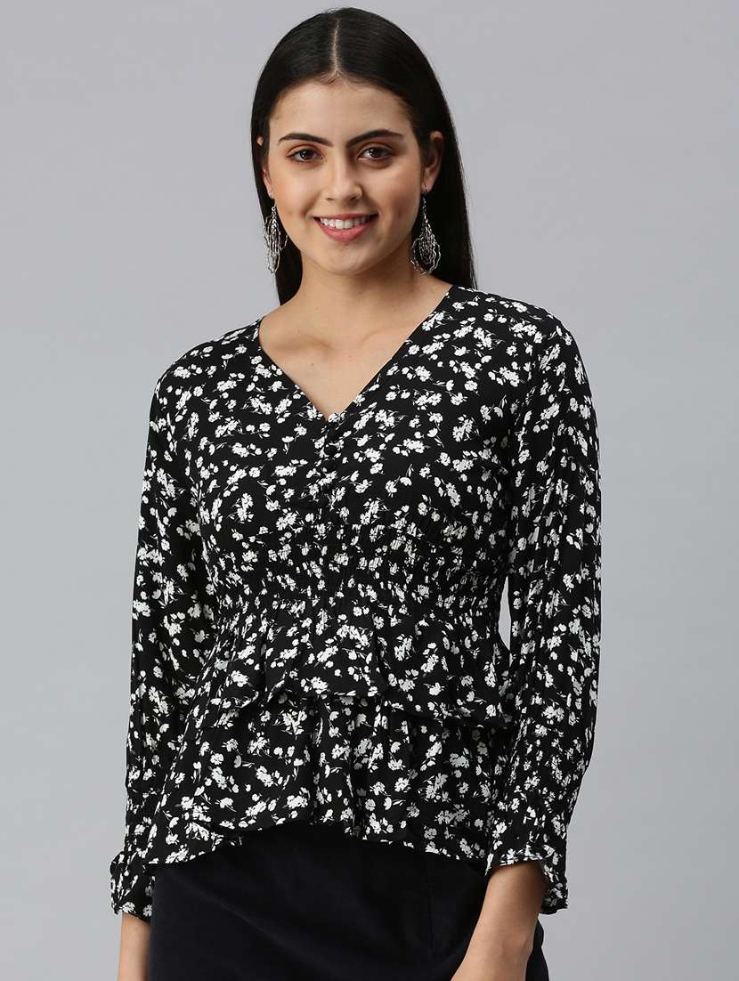 women's layered v neck top