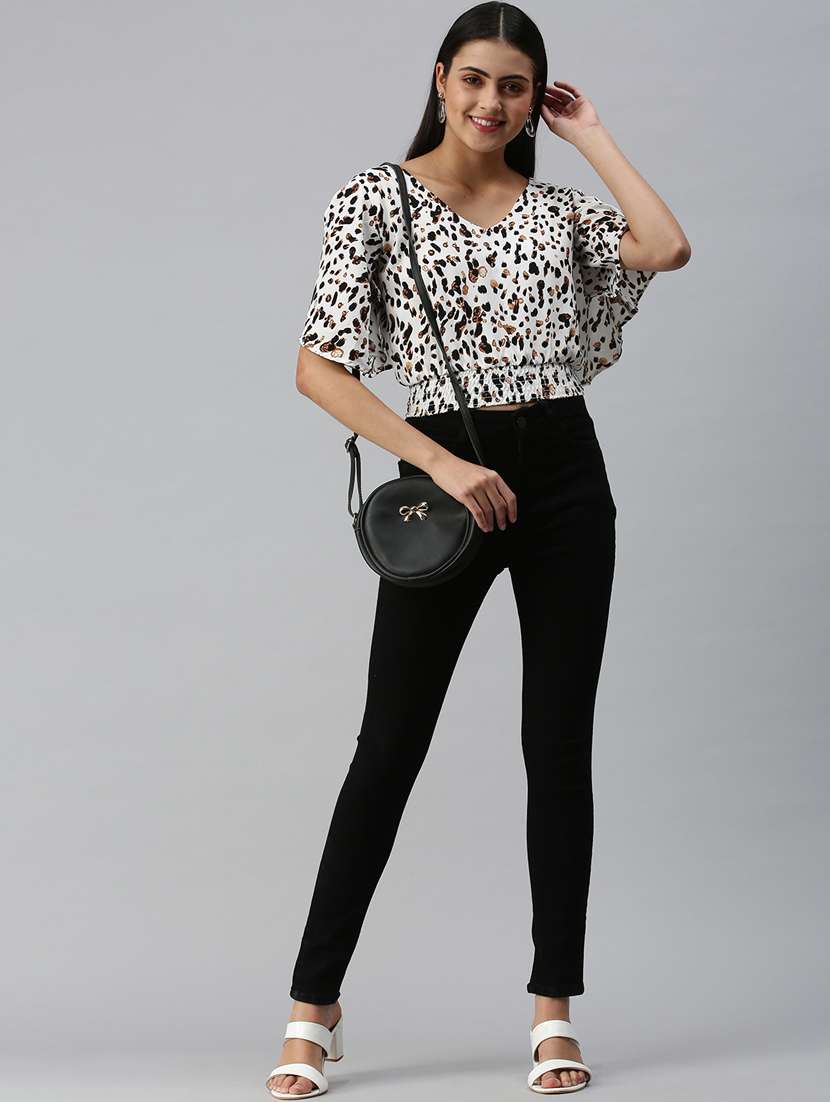 women's straight v neck top - 18310537 -  Standard Image - 4