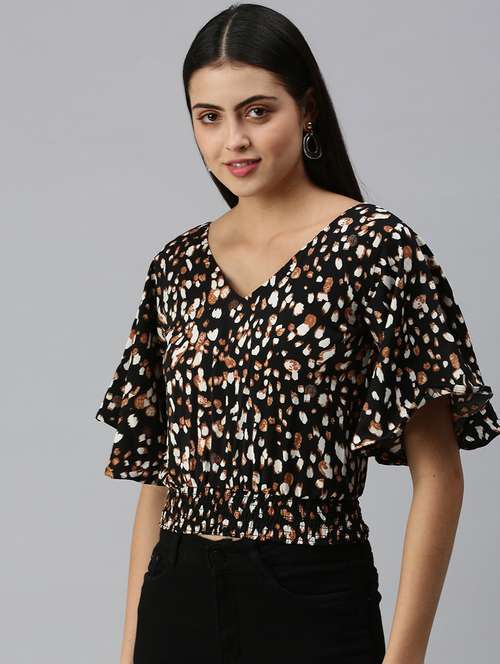 women's straight v neck top - 18310538 - Standard Image - 0