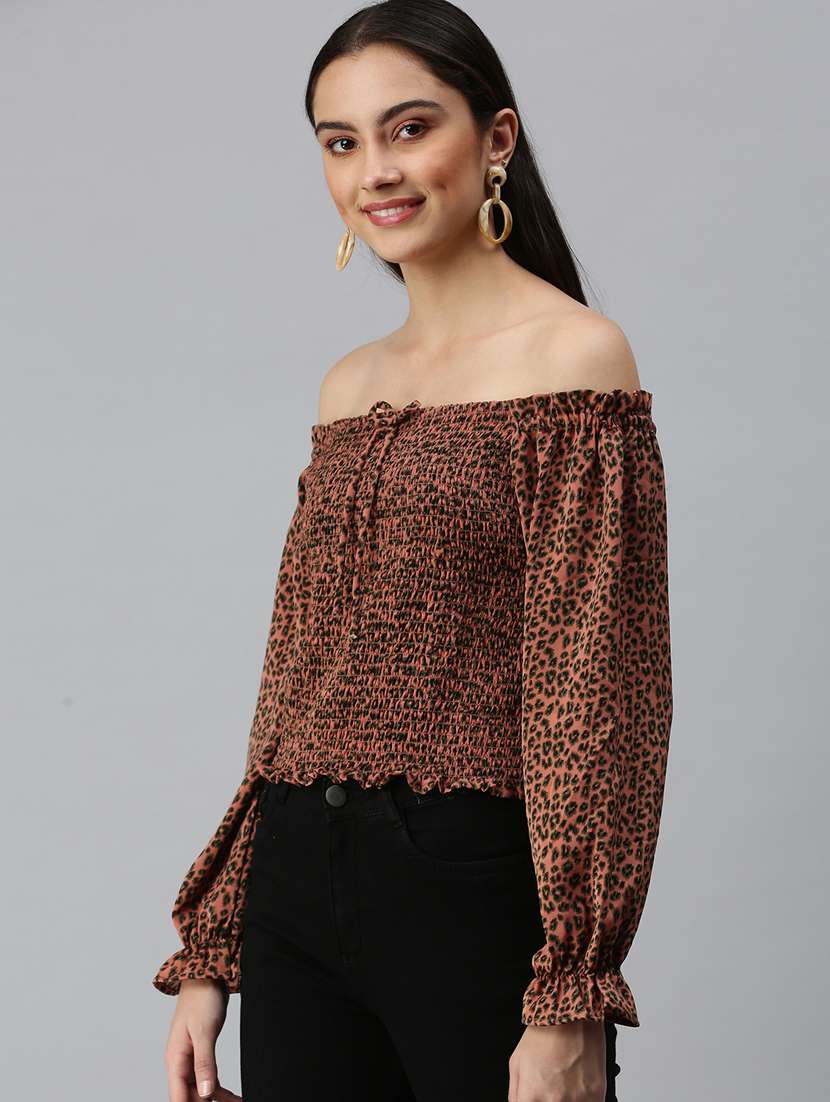 women's crop off shoulder top - 18310552 -  Standard Image - 1