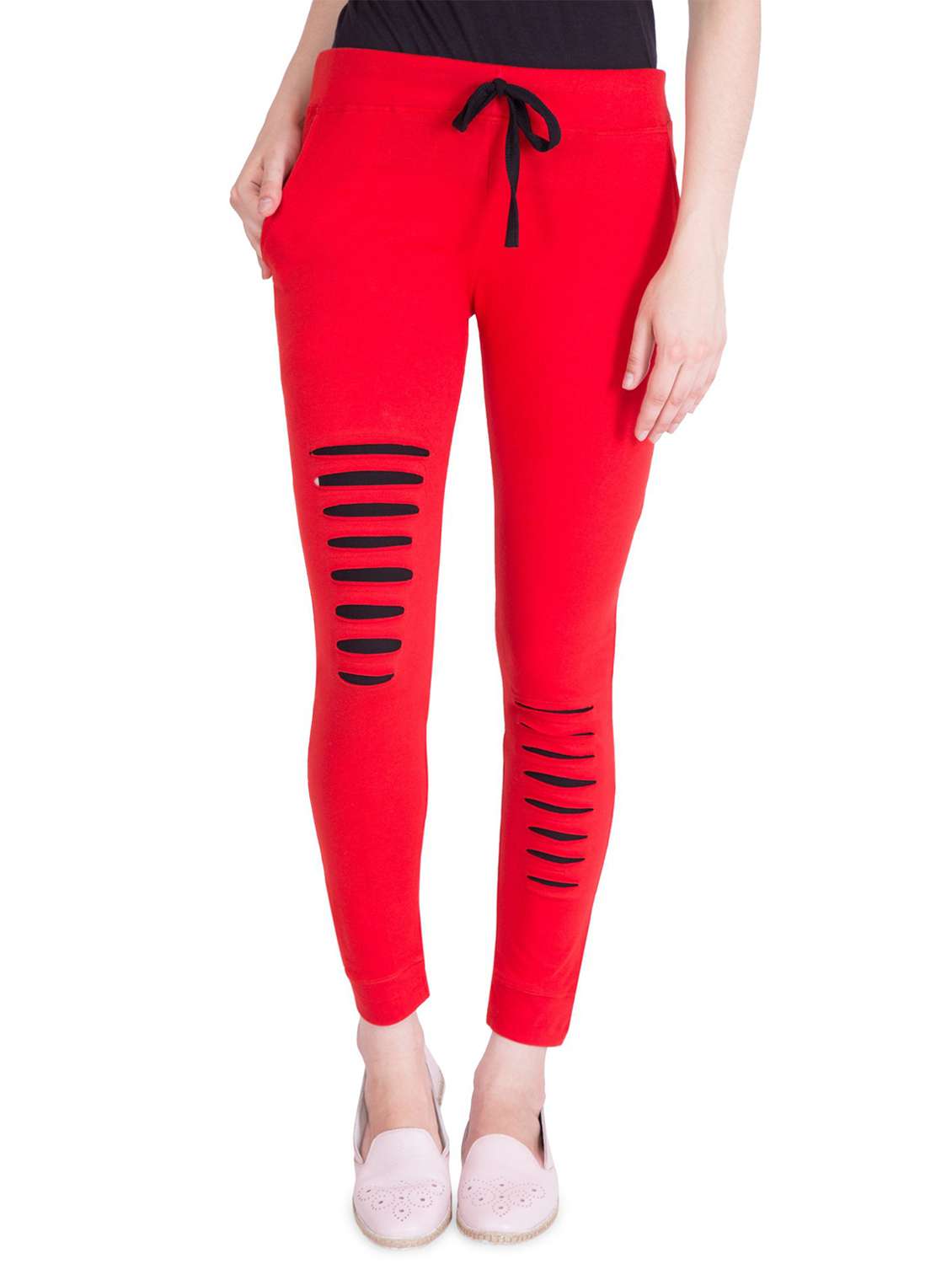 drawstring waist track pant