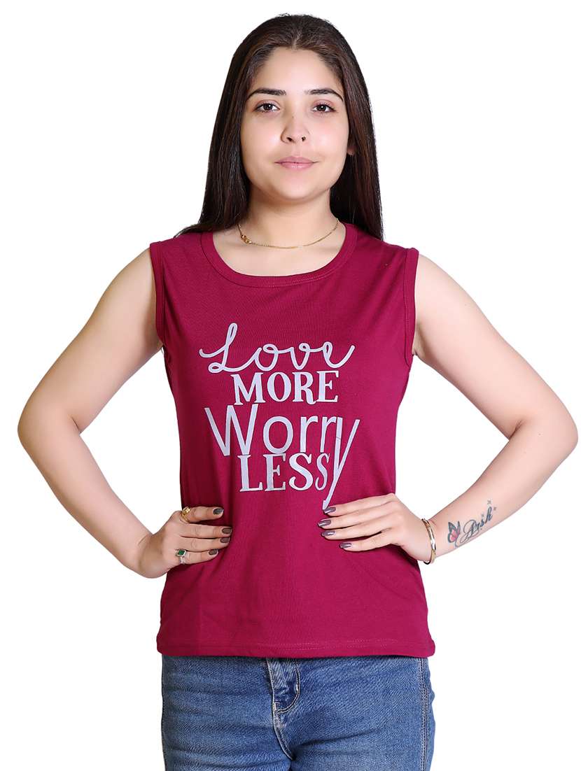 women's front print round neck t-shirt