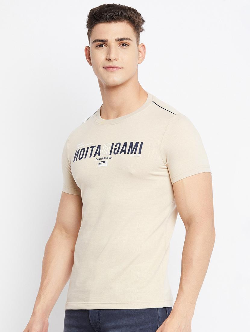 beige chest printed t-shirt - 18312071 -  Standard Image - 1