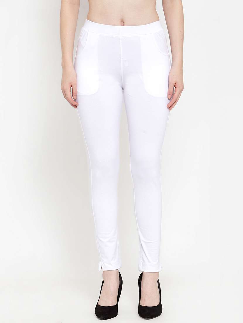 set of 2 white solid legging - 18312535 -  Standard Image - 1
