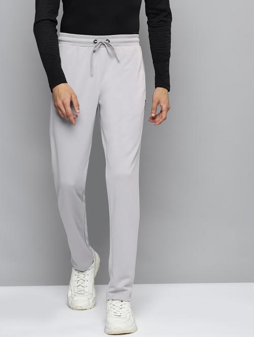 grey solid full length track pant - 18312956 -  Standard Image - 0