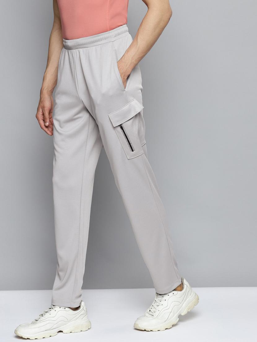 grey solid full length track pant - 18312957 -  Standard Image - 1