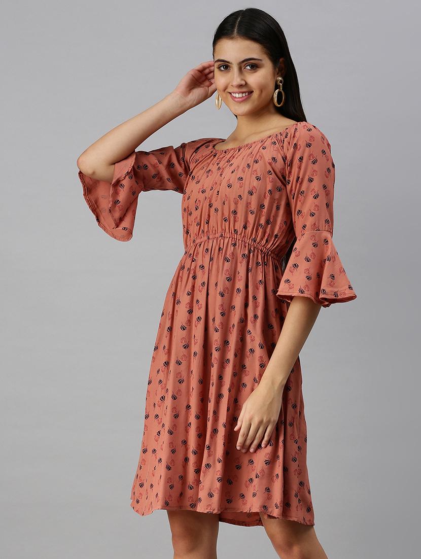women's fit & flare floral dress - 18313173 - Standard Image - 1