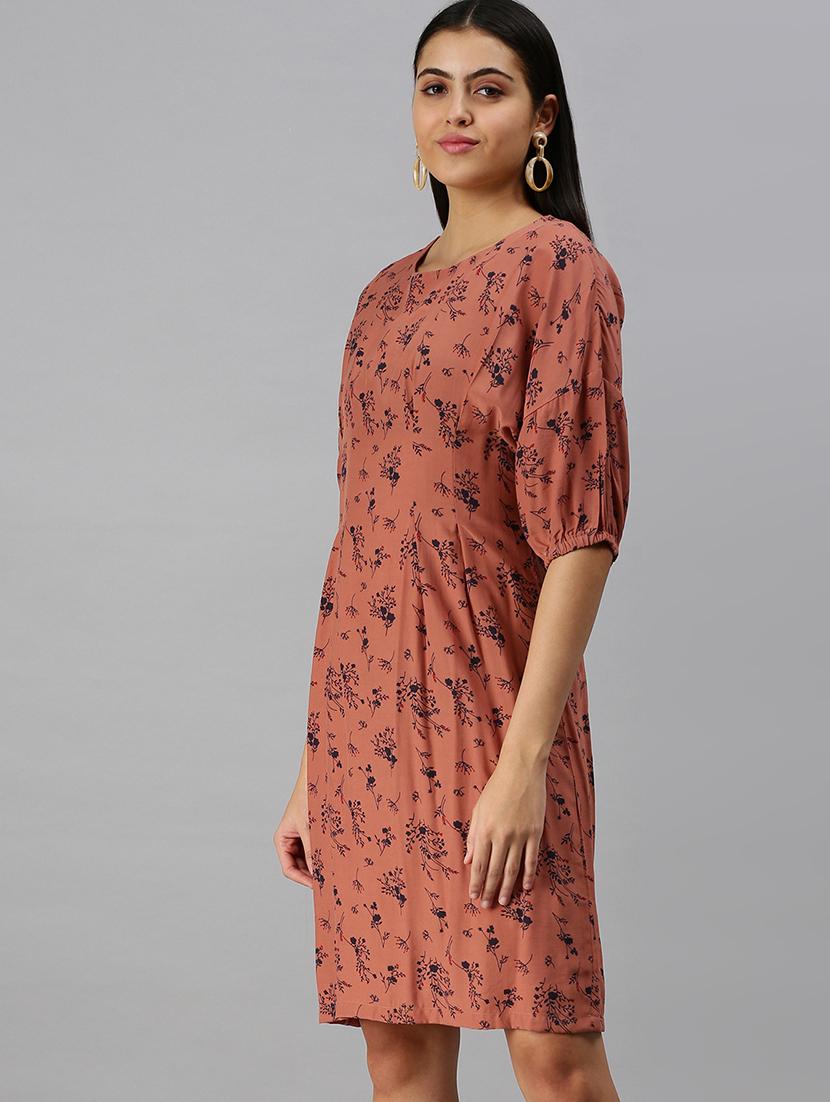 women's fit & flare floral dress - 18313175 - Standard Image - 1