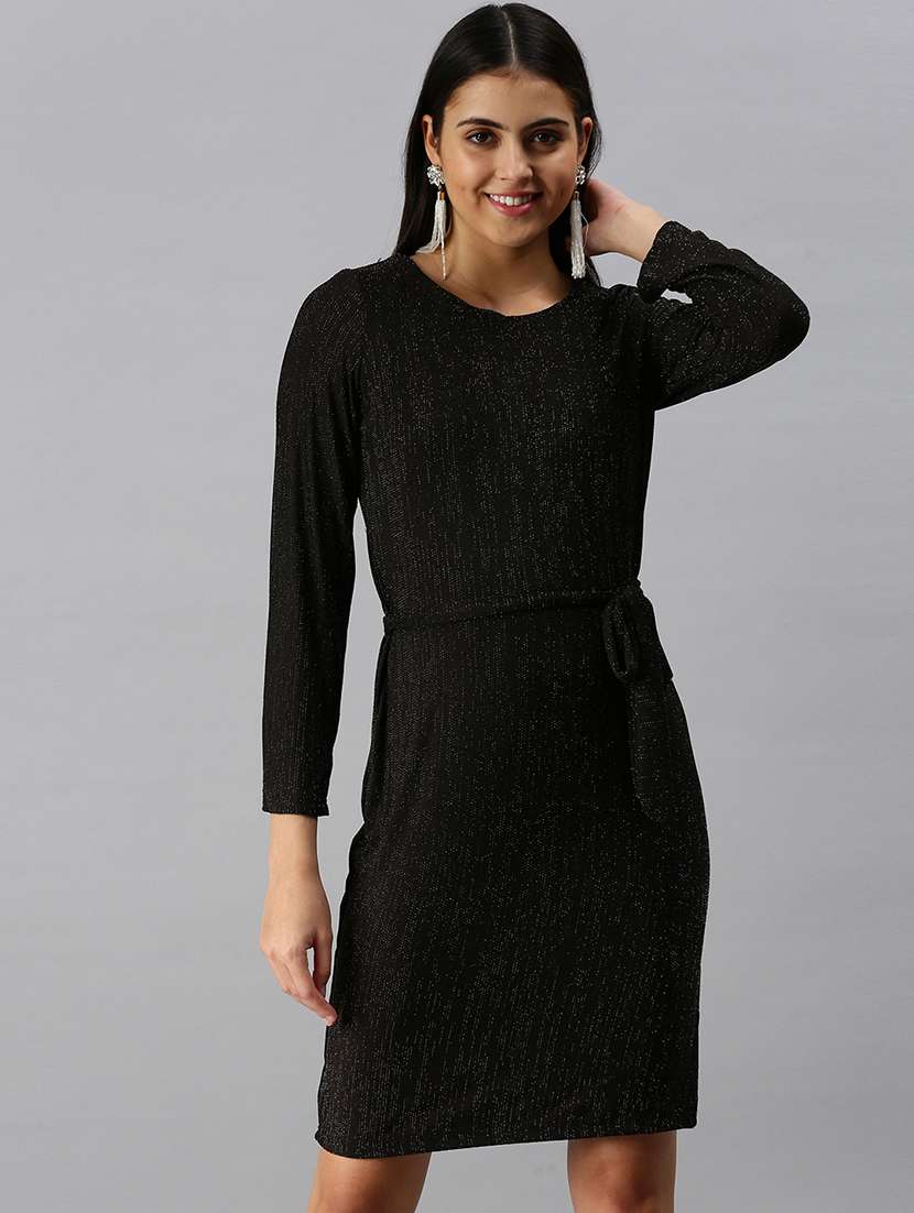 women's sheath self design dress