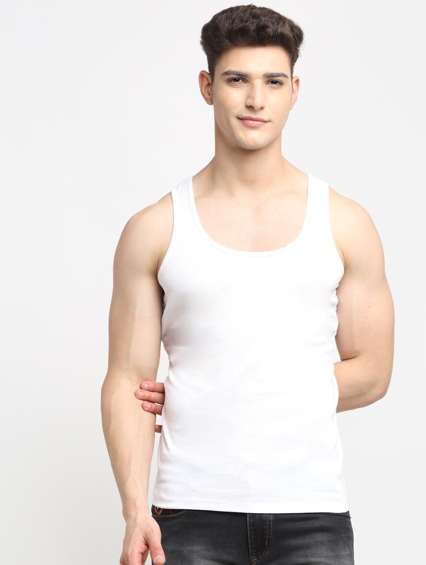 set of 2 solid cotton vest - 18313218 - Standard Image - 1