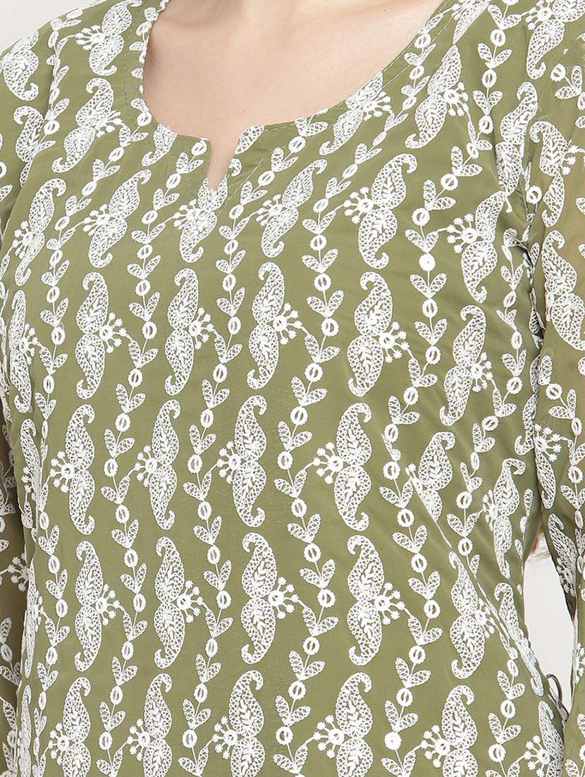 green cotton suit set - 18313335 - Standard Image - 4