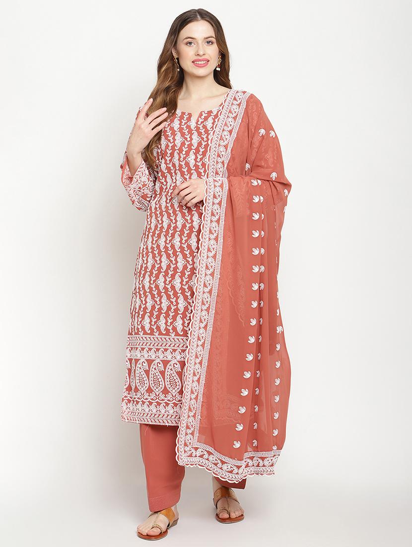 peach cotton suit set - 18313338 - Standard Image - 1