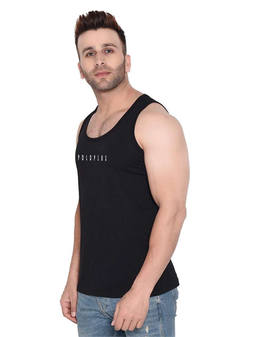 black chest-printed vest - 18313380 - Standard Image - 1