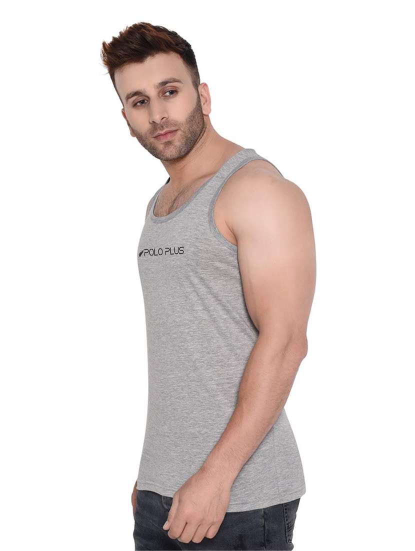 grey chest-printed vest - 18313388 - Standard Image - 1