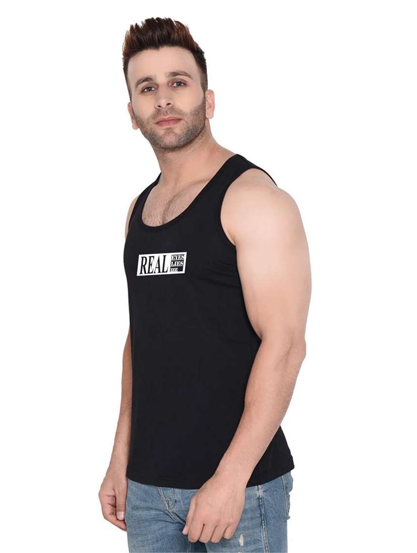 black chest-printed vest - 18313398 -  Standard Image - 1