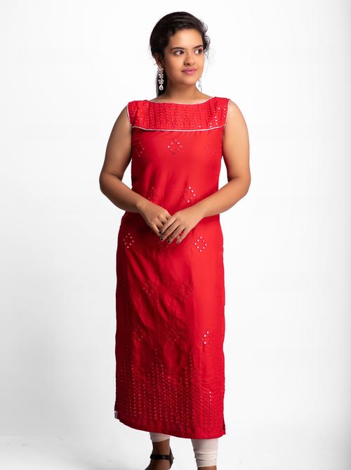 women's straight kurta - 18313472 - Standard Image - 0