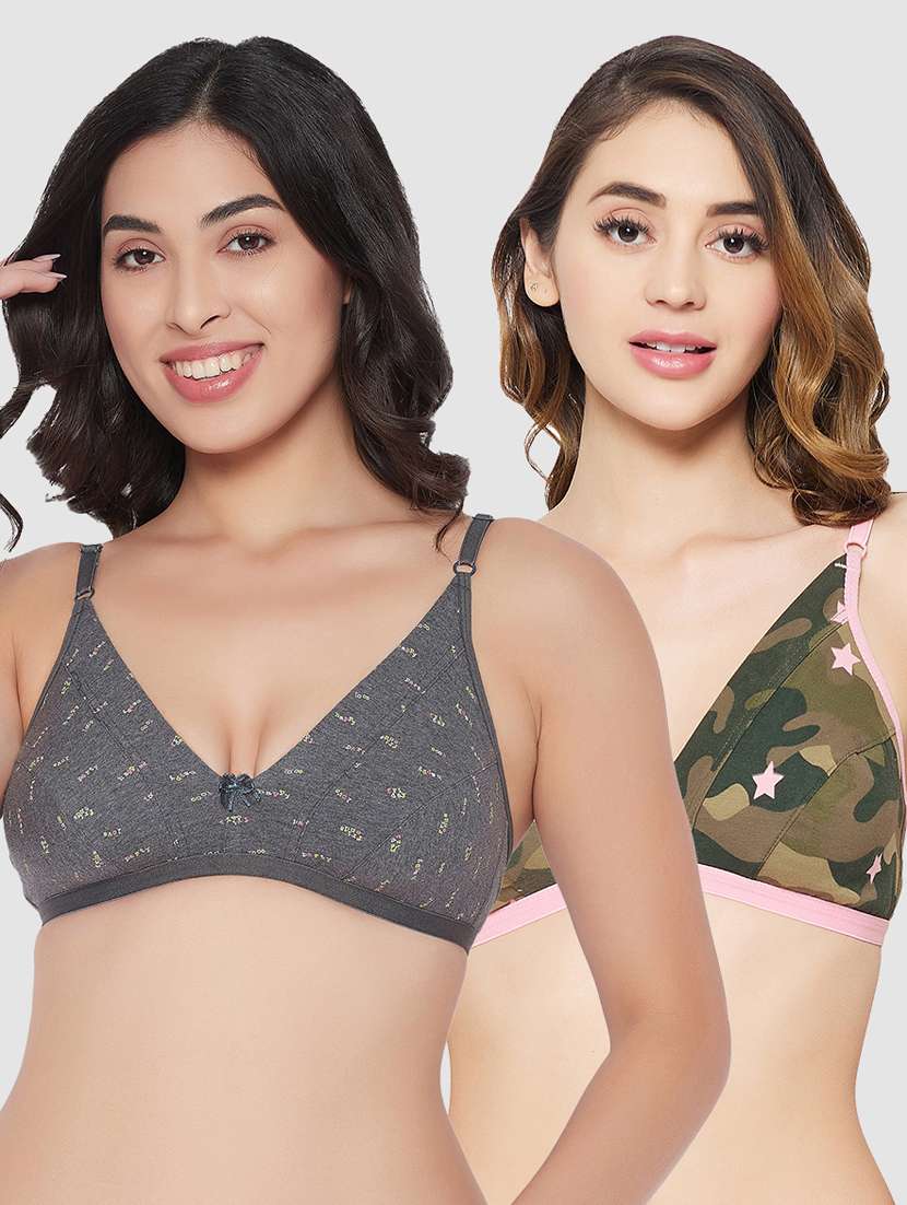 pack of 2 printed plunge bra