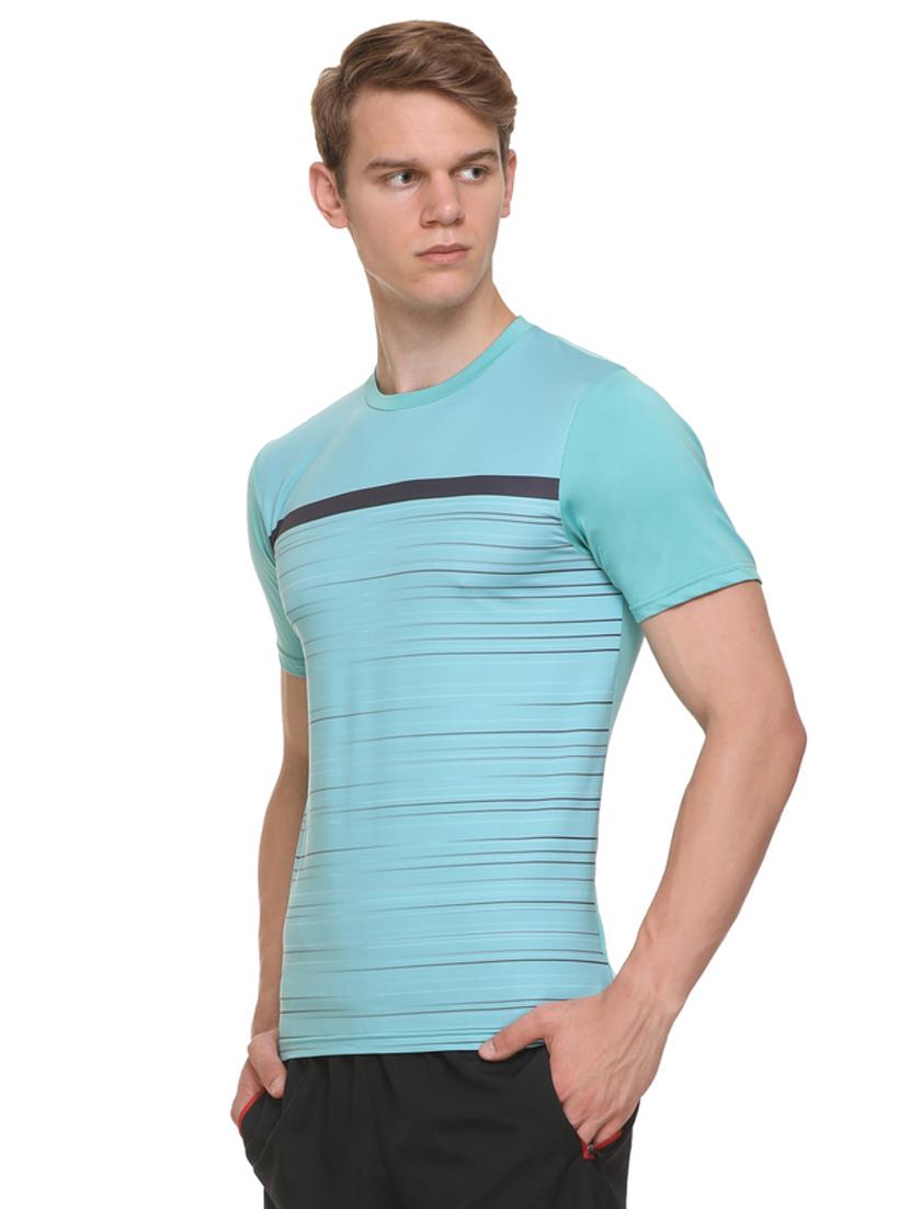 turquoise chest-printed t-shirt - 18314580 -  Standard Image - 1