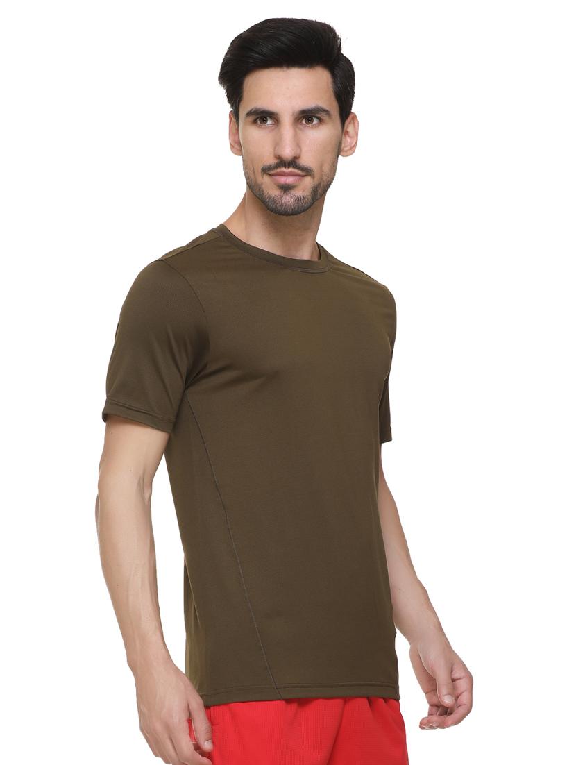 olive-green solid t-shirt - 18314589 - Standard Image - 1