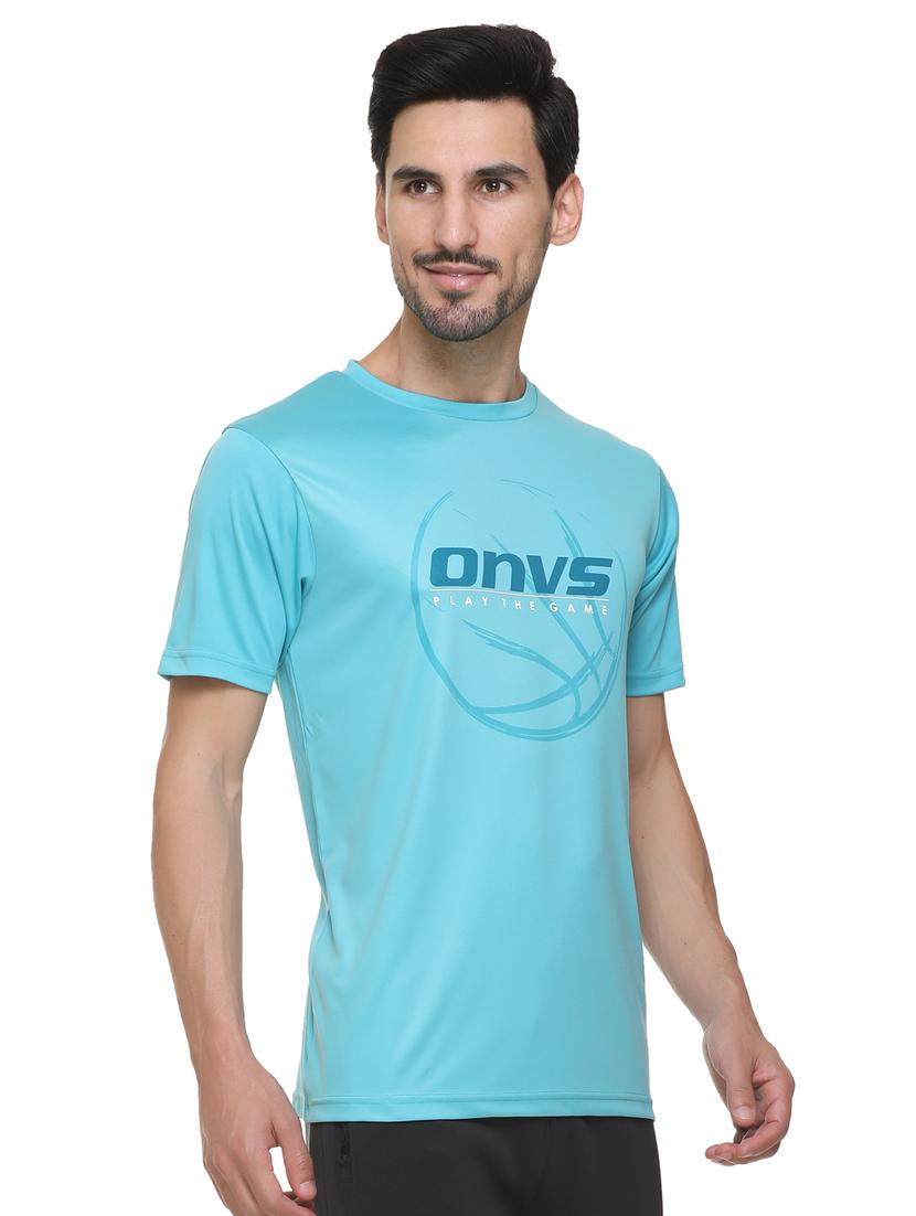 light blue chest-printed t-shirt - 18314596 - Standard Image - 1