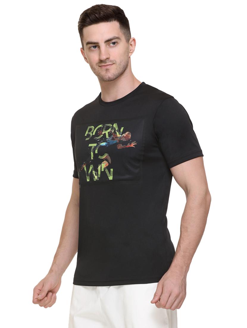 black chest-printed t-shirt - 18314598 -  Standard Image - 1