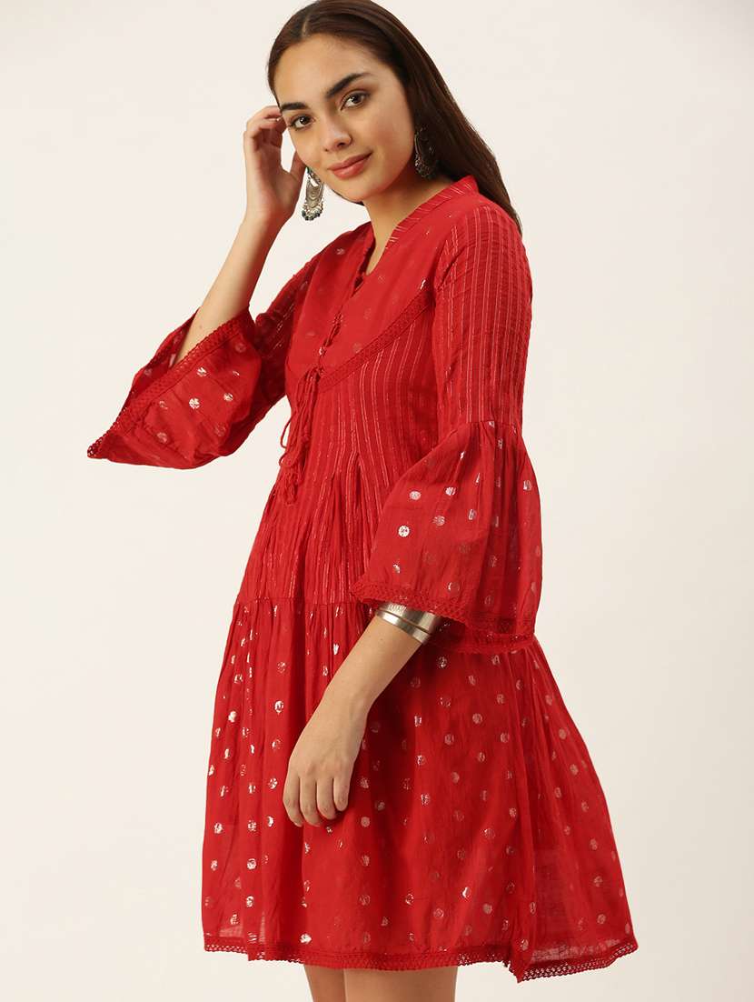 women's fit & flare printed dress - 18314645 -  Standard Image - 1