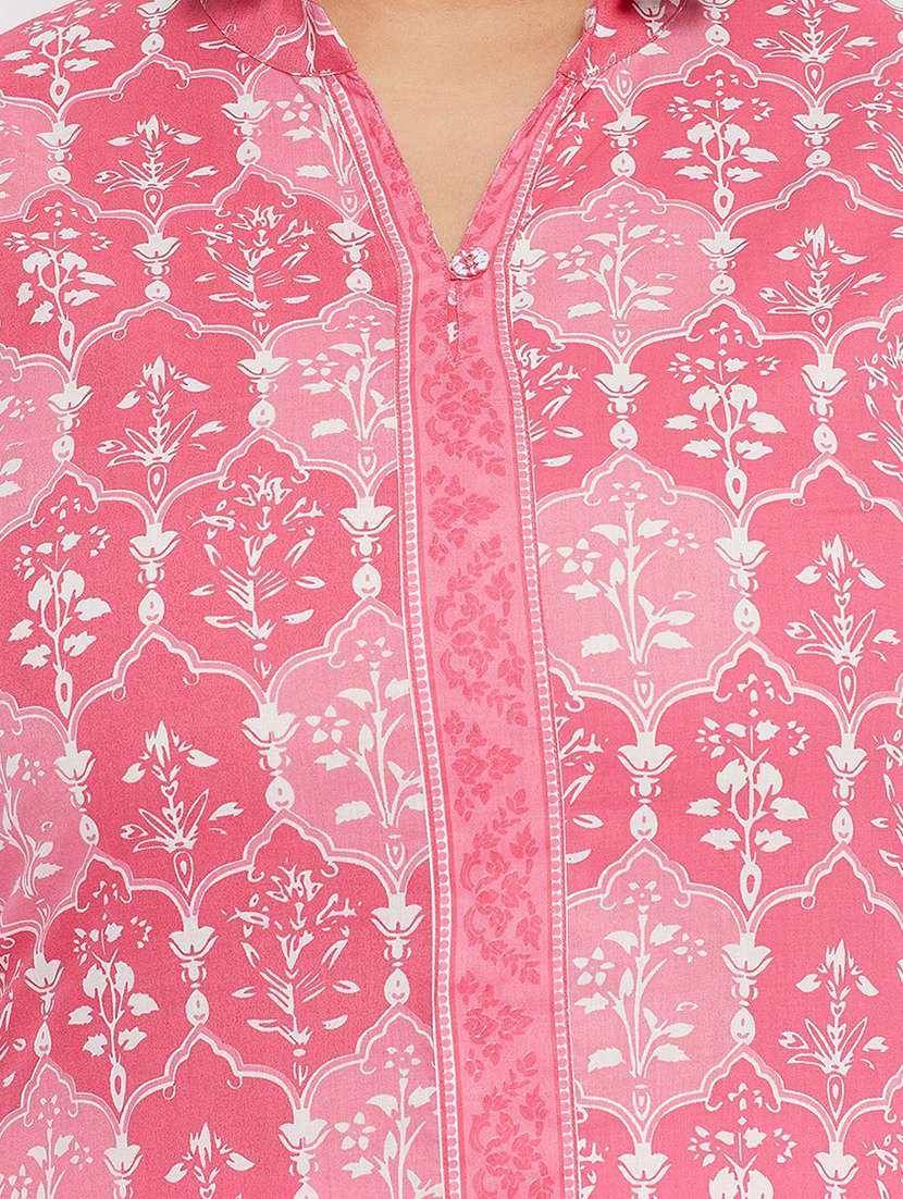 pink cotton kurta palazzo  set - 18315207 -  Standard Image - 4